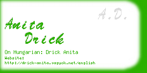 anita drick business card
